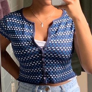 Heart Print Multi Color Top